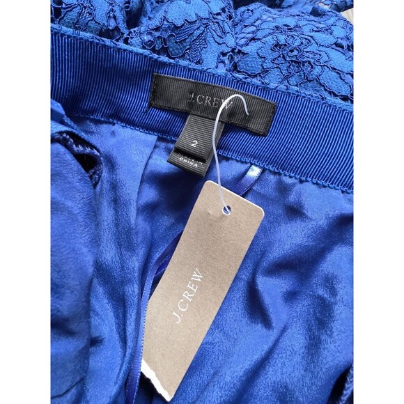 J. Crew Womens Blue Lace Flared Hem Trumpet Skirt Size 2 New With Tags - Picture 4 of 6